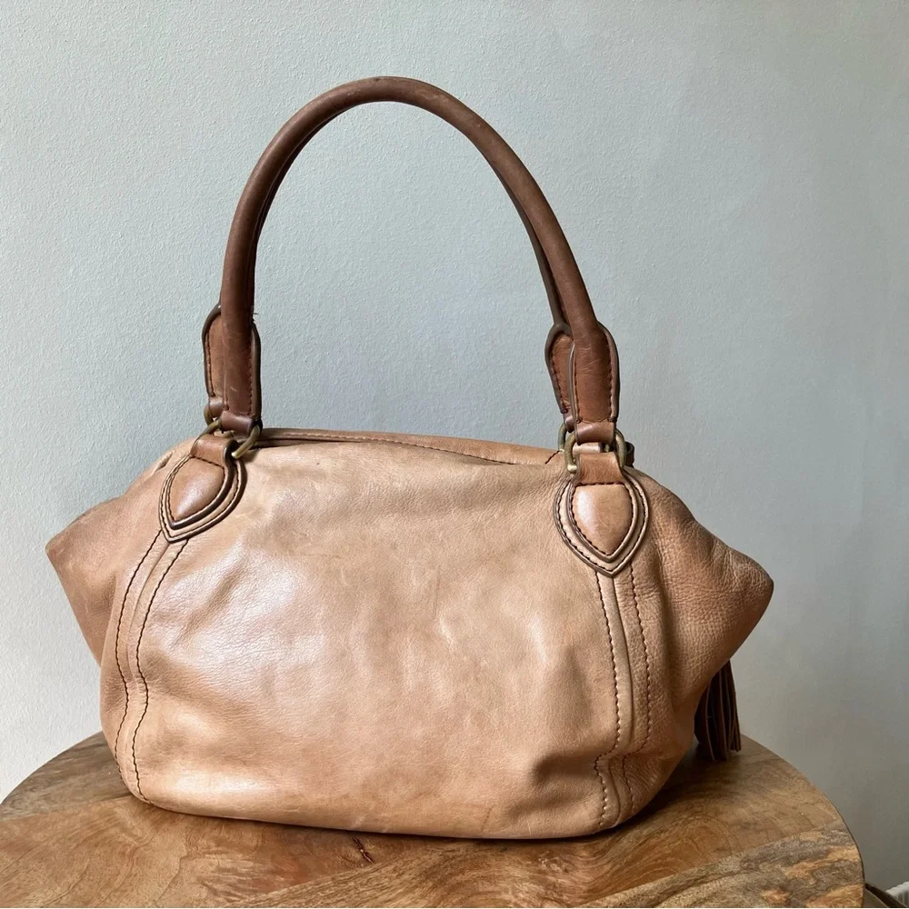 J. Crew | Leather Tassel Shoulder Satchel Bag